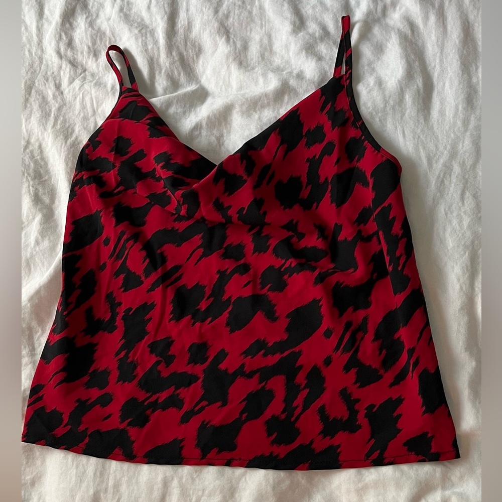SHEIN Red and Black Patterned Camisole